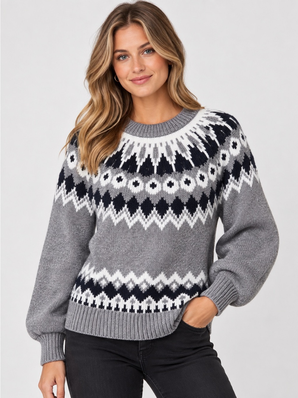 Ann Taylor Fair Isle Raglan Sweater